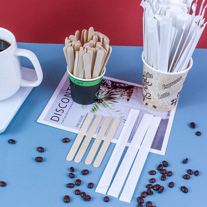 Thân thiện với môi gỗ bạch dương cà phê Stirrer Stick dùng một lần với vòng End thả với cá nhân đóng gói - Product Image 4