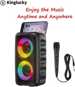 Kinglucky HY3317 Altavoz Inalámbrico BT5.3 Más Vendido con Luces LED RGB y Woofer para Teléfono Móvil, Karaoke en Casa, Micrófono Integrado - Product Image 5
