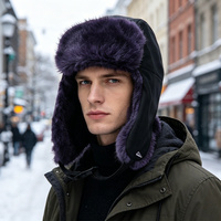 Gorro Ushanka de Piel Sintética Gruesa con Orejeras, Estilo Aviador, Térmico, Cortavientos, para Invierno, con Logotipo Personalizado OEM ODM