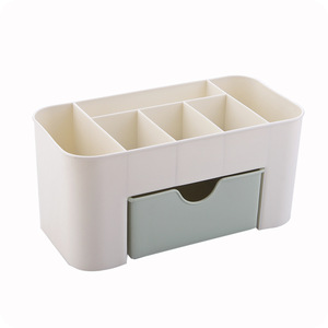 Makeup Organizer <b>Box</b> With <b>Drawer</b> Plastic Cosmetic <b>Storage</b> Desktop Compartment For Skin Care And Jewelry - Product Image 5