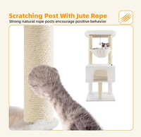 Arbre à chat multifonctionnel en panneau de densité sûr et durable avec griffoir, structure d'escalade et lit pour chat luxueux et spacieux - 1 unité