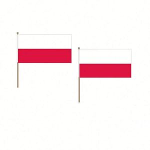Wholesale Polyester EURO CUP Poland Polish Small Stick Mini Hand Held <b>Flags</b> for Party Clubs Decorations - Product Image 1