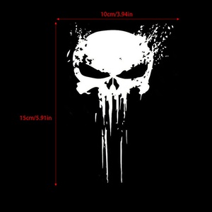 Adesivo 3D Teschio Punisher con Sangue 15*10cm, Adesivi e Decalcomanie per Auto, Adesivo Riflettente in Vinile, Accessori Decorativi per Auto - Product Image 5