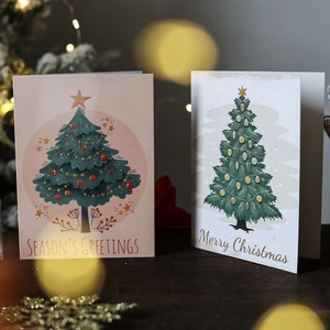 Cartes de vœux de Noël personnalisées, nouvelle écriture vierge, papier couché, voeux de Noël, carte-cadeau Joyeux Noël avec enveloppe - Product Image 1