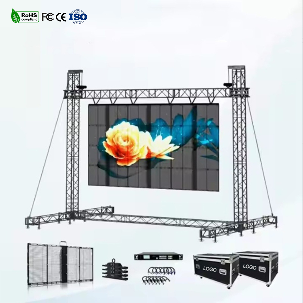 P3.91-7.82 Windproof 8K Sunlight Readable LED Mesh Screen Outdoor Concert Stage High Brightness Transparent Mesh Curtain Video