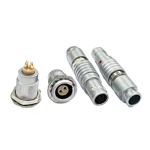 1B series multipole circular straight plug connector with 10 pin contacts Bend Relief Back Nut