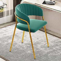 Chaise de salle à manger en tissu velours gris, style simple et luxueux, pour restaurant
