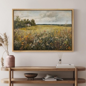 Peinture à l'huile de paysage contemporaine, peinte à la main, encadrée, pour la décoration artisanale rétro-moderne de la maison ou du bureau - Product Image 5