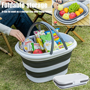 Cesta Plegable de Alta Calidad para Camping, Cesta de Almacenamiento con Tapa, Contenedor para Picnic - Product Image 5