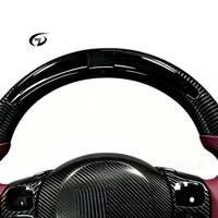 Volant chauffant et lumineux en cuir perforé rouge en fibre de carbone personnalisé de haute qualité pour Lexus IS250