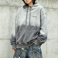 Sweat à capuche dégradé personnalisé avec logo pour homme, en coton épais et surdimensionné, style vintage streetwear, fabricant OEM/ODM