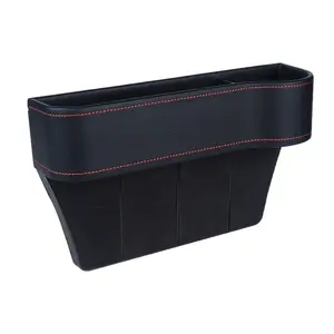 2 Pack Front Seat Console Side Pocket with Cup Holder Car Seat Gap Filler Organizer Storage Box