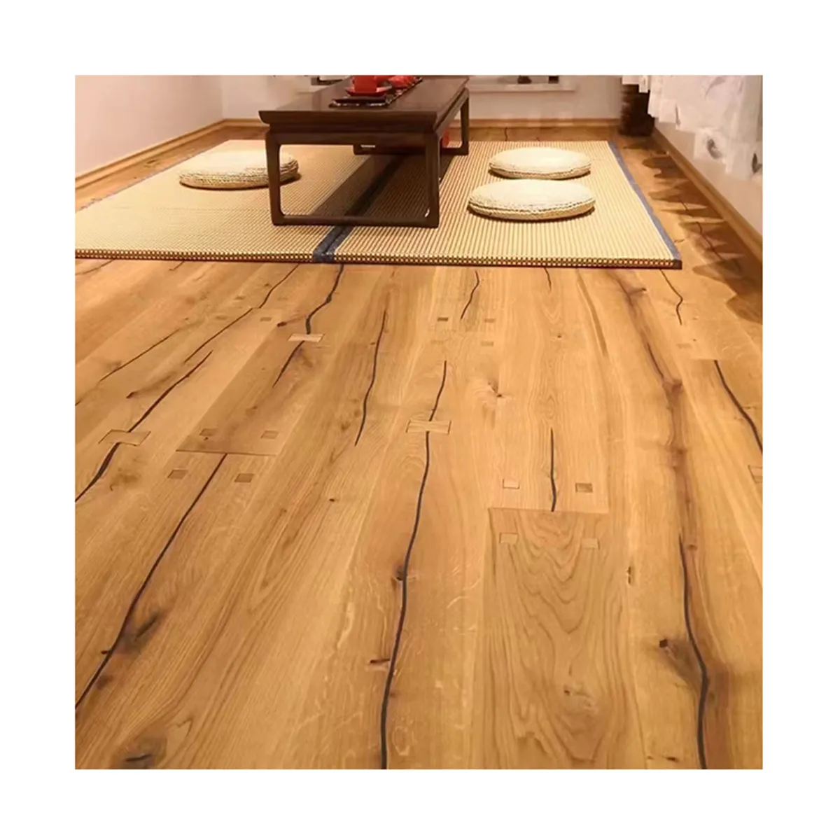Grosir lantai kayu ek Cina 3 lapis pola kayu lantai untuk interior