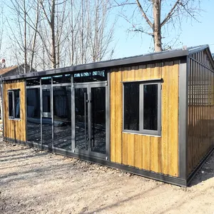 American Standard Tiny Living Maison conteneur préfabriquée Bâtiment à structure en acier avec chambre à coucher pour garage à café