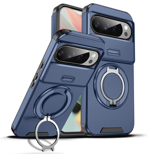 Coque de protection robuste avec cache-caméra coulissant et support anneau pour Google Pixel 10 Pro XL, compatible Pixel 9 Pro XL, 10A, 9A, 8 Pro, 8A - Product Image 1