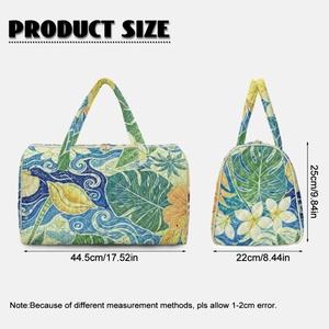Sac de voyage matelassé simple <span class=keywords><strong>à</strong></span> motif de fleurs de Tiare des Îles Cook, prêt <span class=keywords><strong>à</strong></span> l'emploi, avec fermeture éclair et poignées de transport - Product Image 5