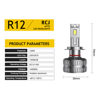 Feux avant LED RCJ 12V 120W 13500LM H4/H7/H11, compatibilité universelle, étanchéité IP68, ampoules de voiture