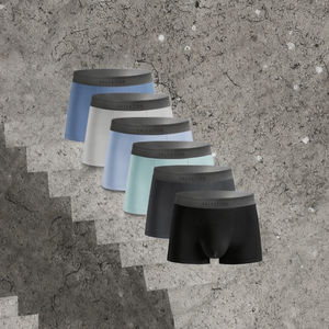 Sous-vêtements en coton pour hommes, taille mi-haute, respirants, confortables, caleçons boxer, logo personnalisé - Product Image 3