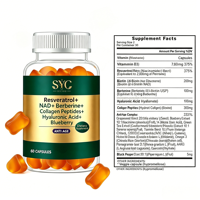 Gummies OEM NAD+ Resvératrol Complex pour la réparation cellulaire et l'impulsion énergétique, extrait de berbérine 10:1, vente en gros en vrac, approvisionnement direct usine