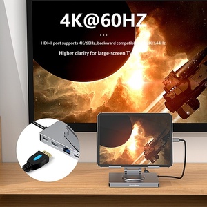 Base de Conexión Tipo-C 4K60Hz con Puerto Gigabit, Divisor USB3.2, Soporte Giratorio para Teléfono Móvil y Tablet, Base de Expansión - Product Image 3