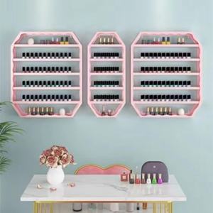 Estante de Pared para Salón de Uñas, Soporte de Pared para Esmaltes de Uñas, Estante de Almacenamiento de Esmaltes de Uñas de Hierro, Exhibidor de Esmaltes de Uñas Dorado - Product Image 6