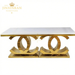 Bàn ăn hiện đại 6 chỗ ngồi sang trọng vàng khung thép không gỉ hình chữ nhật bằng đá cẩm thạch bàn ăn - Product Image 6