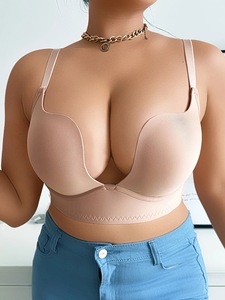 Soutien-gorge dos nu en U sexy de grande taille pour femmes avec armatures rembourrées Soutien-gorge froncé pour filles Sous-vêtements pour adultes - Product Image 6