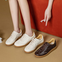 Nouvelle Collection Été – Chaussures Blanches Confortables et Respirantes en Véritable Peau de Mouton Grainée, Huile d'Argan, Rehaussantes et Évidées