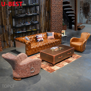 U-BEST Canapé Chesterfield de style américain Loft Industriel en bois Divani Kanepe Bankstel Hoekbank Muebles Salon De Sala Furniture Livi - Product Image 3