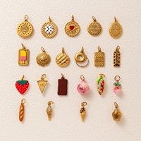 Pendentif alimentaire YML en acier inoxydable plaqué or PVD 18 carats, breloques biscuit, crème glacée, fraise, maïs, accessoires de bijoux DIY