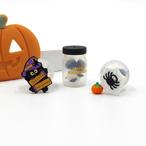 Perles focales en silicone 3D en forme d'araignée d'Halloween, sans BPA, de qualité alimentaire (forme irrégulière) pour stylos à perles, bijoux DIY, artisanat et articles pour bébés - Product Image 3