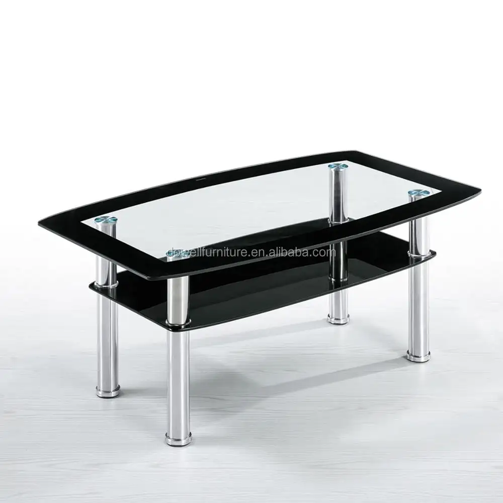 Hot selling concise style small low clear crystal glass dining table made in malaysia