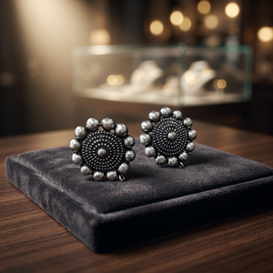 Pendientes de Plata Oxidada Estilo Antiguo, Regalo de San Valentín para Uso Casual o de Fiesta, Producto Hecho a Mano al por Mayor - Product Image 2