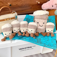 JC Koffiekopje Pluche Sleutelhanger Amuseable Koffiezak Charme Zachte Mini Gevulde Hangertje Tasdecoratie Sleutelring Cadeau