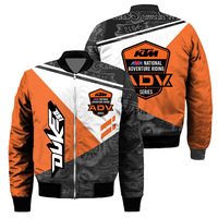 Veste de course de moto d'hiver Vêtements de moto de cyclisme Streetwear imprimé en 3D Veste de baseball pour homme Bomber Jacket
