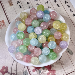 Jade teñido con agua de Lankou, cuentas redondas de vidrio craquelado y esmaltado, dispersas, pulsera hecha a mano DIY, b - Product Image 3