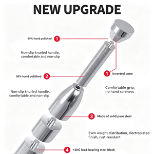 Strength Training Chromed Adjustable Bat Darbell Universal Solid Fitness Bat Darbell with <b>Free</b> <b>Weights</b> for Sports & Exercise - Product Image 6