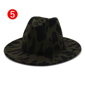 Hot Bán Sữa Mô Hình In Ngựa Vằn Sọc Leopard Rộng vành Len Cảm Thấy Hat Thời Trang Bò In Fedora Mũ - Product Image 6