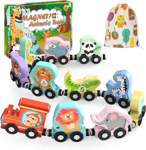 C02020 поставка От 1 до 3 лет детей познание цвета деревянная сборка комбинированная детская головоломка Динозавр Поезд игрушки