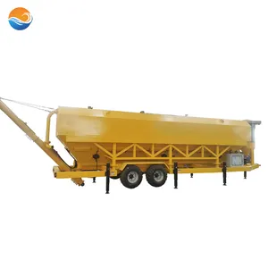 Mobile portable 20 ton fly ash horizontal type concrete storage silo hopper cement silo with wheels