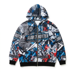 Sweat-shirt à capuche zippé pour homme en molleton 100% coton 370g, imprimé numérique, streetwear d'hiver, vêtements décontractés - Product Image 1