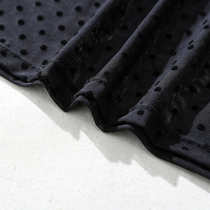 Áo crop top nữ tay ngắn Áo thun lưới xuyên thấu Áo dự tiệc nữ Áo lưới nữ có chấm đen - Product Image 6