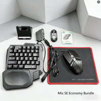 Clavier et souris 4 en 1 à une main, mini clavier et souris combinés pour jeux mobiles