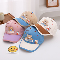 Gorra de Béisbol Infantil 2026 Otoño Nueva con Diseño de Osito, de Lona Deportiva, para Niños y Niñas, Cálida, Cortavientos y con Protección Solar