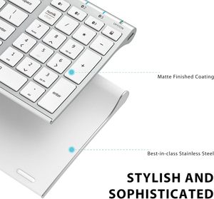 <span class=keywords><strong>IClever</strong></span> BK10 für 5.1 Kabellose Tastatur 101-Tasten Nummernblock Ergonomisches Design Multi-Geräte-Kompatibilität USB-C Mac iPad - Product Image 4