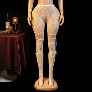 Yue Die Avrupa Amerika ODM Seks File Çorapları Sınır Ötesi Kadın Flört Seksi Dantel Oyuklu Külot Naylon Spandeks WK108 - Product Image 4