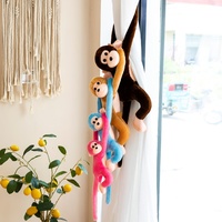 Boneka Monyet Lengan Panjang Warna-warni dengan Suara, Boneka Monyet Simulasi, Gantungan Tirai, Dekorasi Rumah