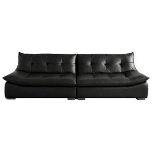 Divano in Pelle Moderno e Lussuoso per Soggiorno Minimalista, Grande Divano Imbottito per Arredamento <span class=keywords><strong>Contemporaneo</strong></span> - Product Image 3