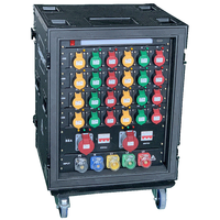 Boîtier de distribution mobile industriel 24 voies avec roulettes, prise CEE, pour scène, IP65, 220V, 16A, MCCB, triphasé 5 fils