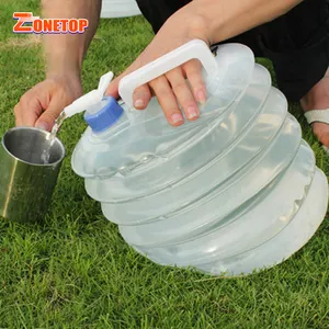 Eco-Friendly Reusable 3L 5L 8L 10L 15L Lightweight Portable Telescopic Collapsible Foldable Water Barrel with Tap